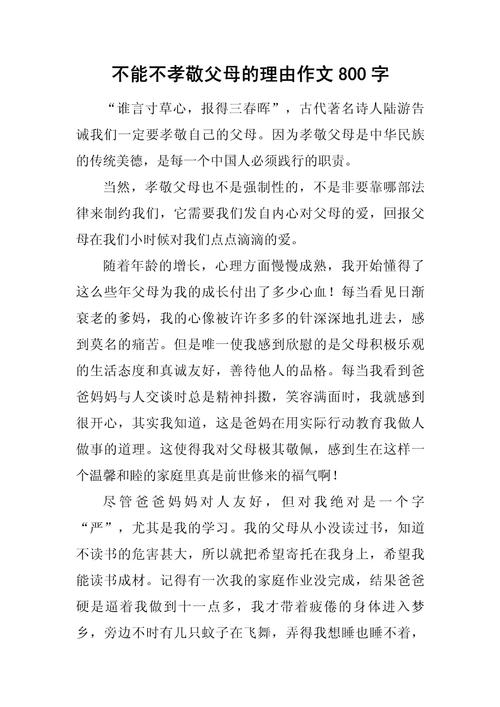 不能不孝敬父母的理由初中作文_道不远人 不能不孝敬父母 初中作文 800字_孝敬父母的重要性初中作文